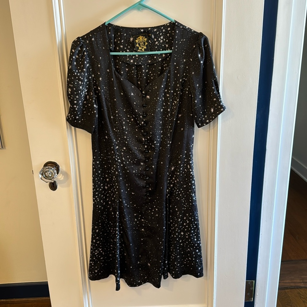 Nishe black & white star galaxy dress. A-line skater dress. NWOT
